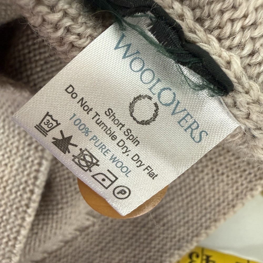 Woolovers Cardigan Sweater Womens Large Chunky Patch Pocket Button Timeless - Picture 4 of 9